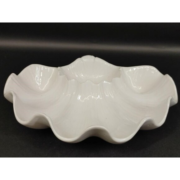 Vintage Seashell Veggie Chip And Dip Seafood Serving Dish 12x10" Action Japan - Picture 2 of 7